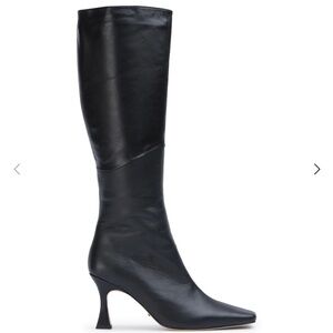 Tony Bianco Sleek Black Leather Heeled Boots